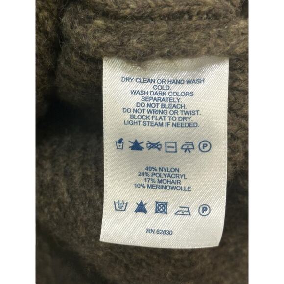 Vintage Land's End Brown chunky grandpa Knit sweater Cardigan Size L - Picture 6 of 10